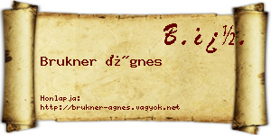 Brukner Ágnes névjegykártya